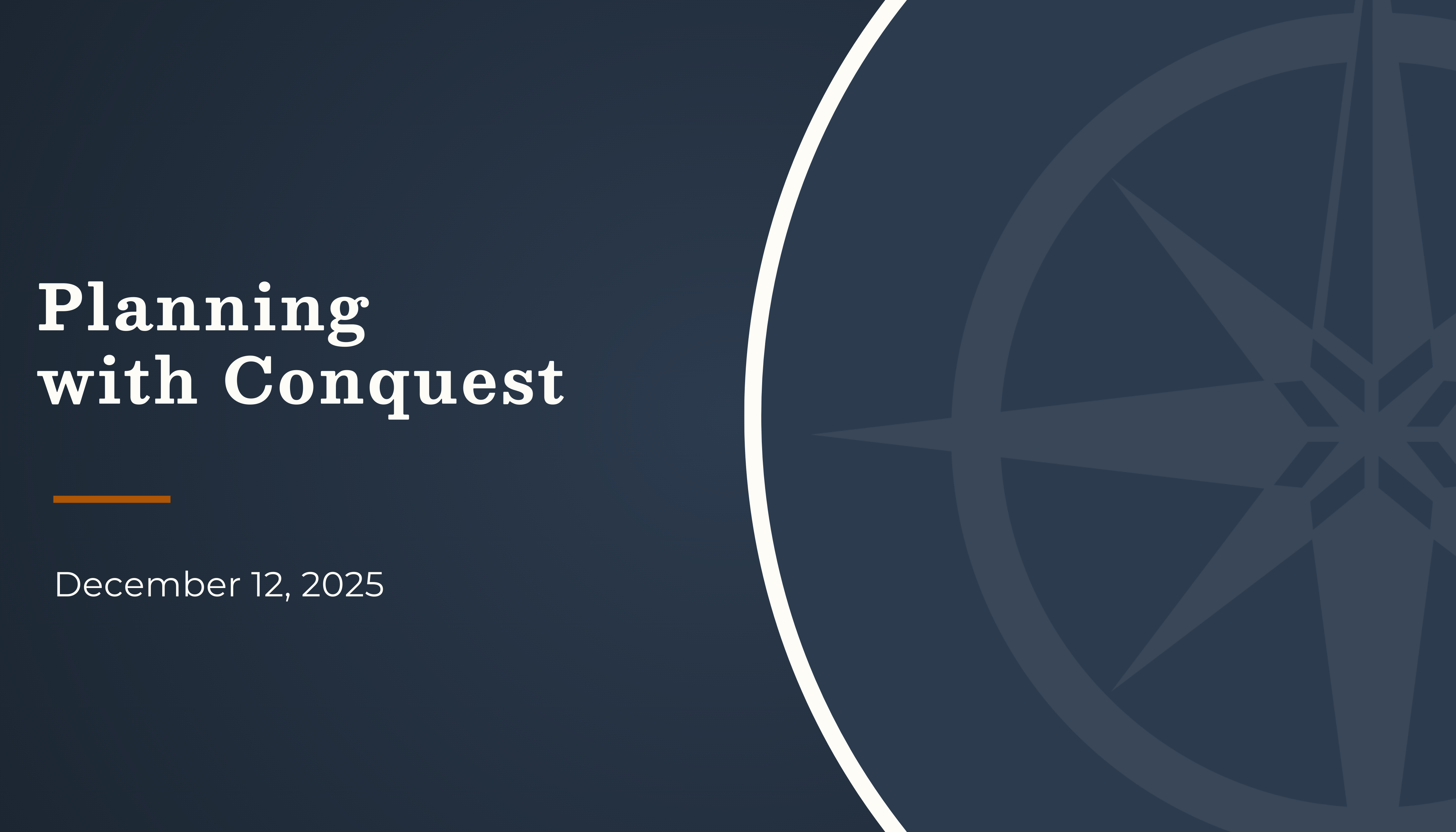 Training Session: Planning with Conquest